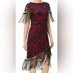 BABEYOND 1920s Flapper Dress Great Gatsby Fringed Sequins Dress for Prom Party